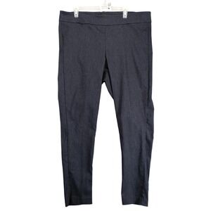 Jones New York Pull On Pants Womens 2X Plus Size 39x28.5 Navy Stretch Slim Work
